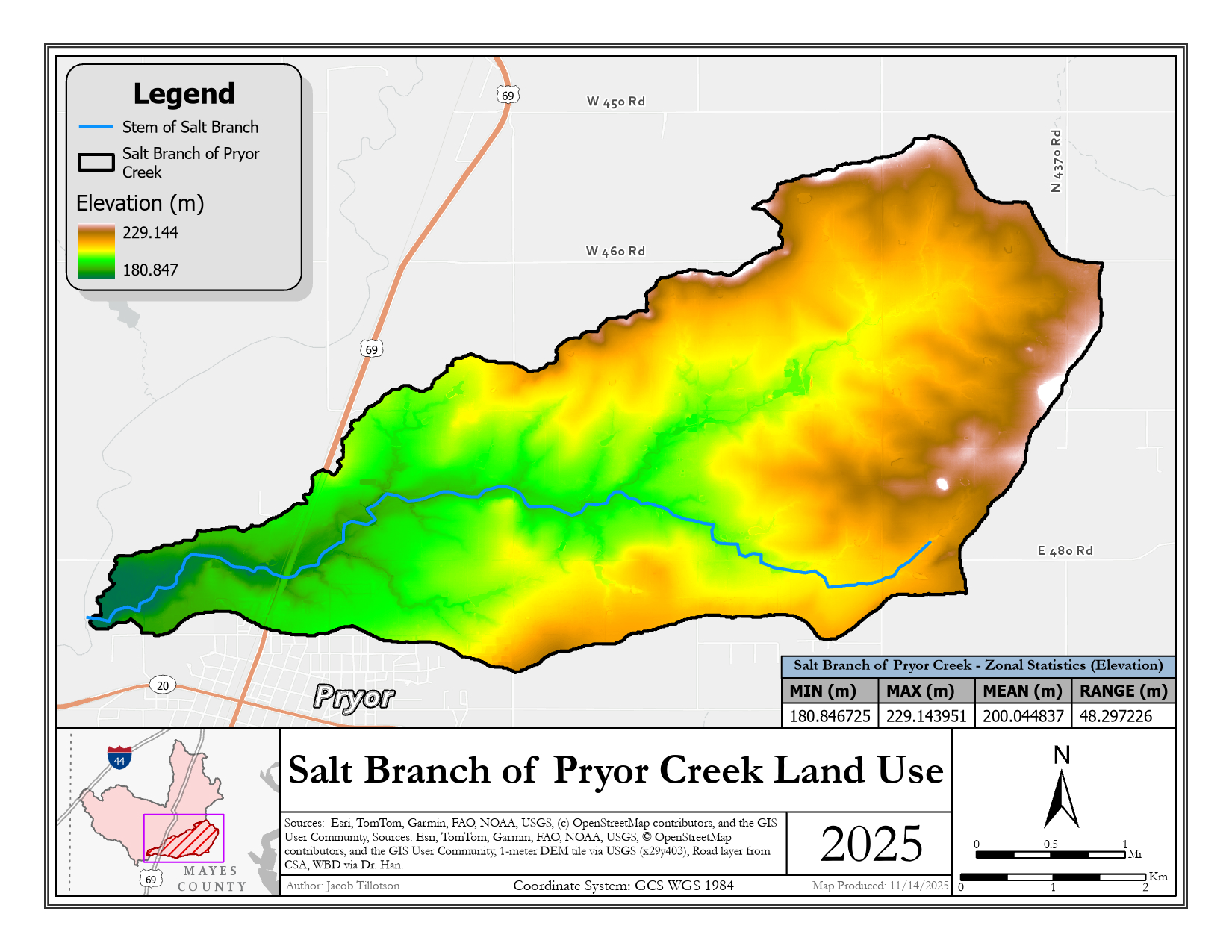 Elevation analysis PDF map example